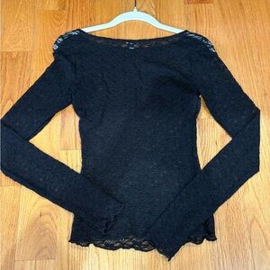 Garage Black Lace Long Sleeve Top